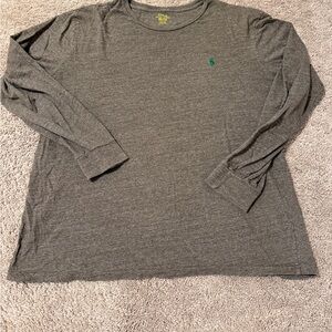 Polo Ralph Lauren brown jersey Long Sleeve Tee green embroidered pony logo